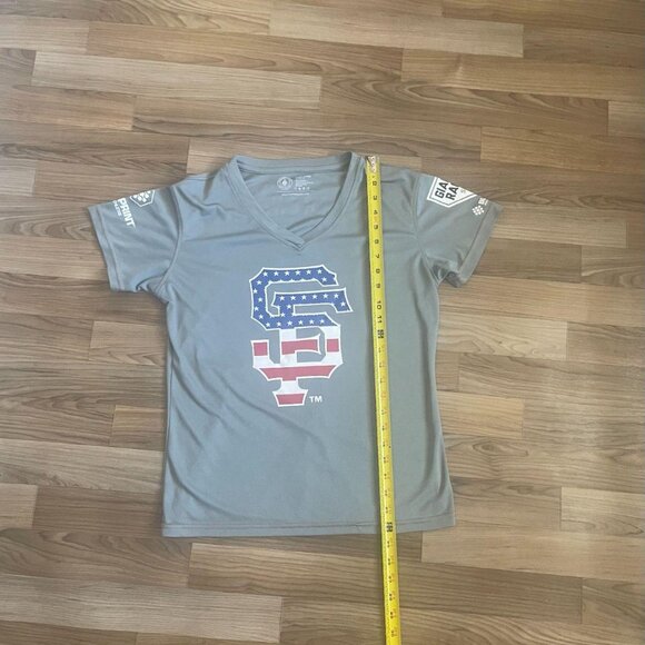 Women's Grey and Blue T-shirt - Picture 5 of 6